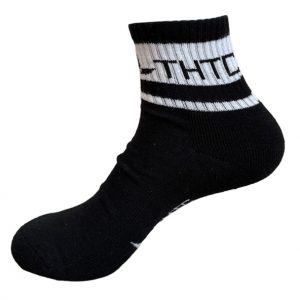 THTC Ankle Socks - Mens - Black with White Stripes